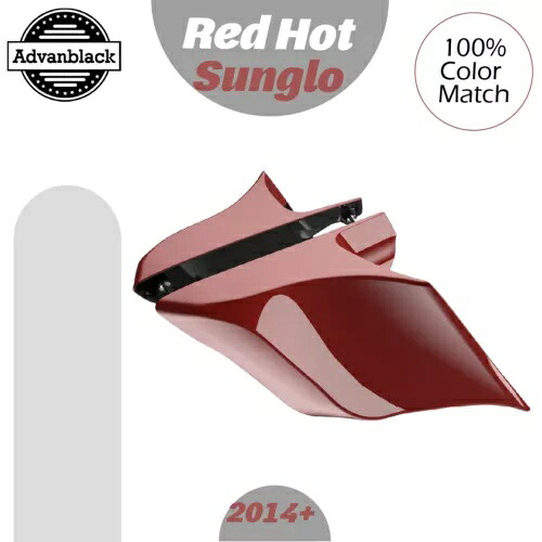 Advanblack レッドホットサングロ ストレッチ拡張サイドカバー 2014 年以降のハーレーに適合 Advanblack Red Hot Sunglo Stretched Extended Side Cover Fits 2014+ Harley 【並行輸入品】