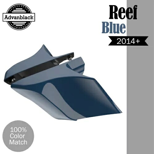 Advanblack リーフブルー CVO ストレッチ拡張サイドカバー 14 歳以上ハーレー用 Advanblack REEF BLUE CVO Stretched Extended Side Cover For 14+ Harley 【並行輸入品】