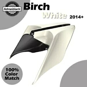 14+ ハーレーツーリングストリートロード用ストレッチ拡張サイドカバー バーチホワイト Stretched Extended Side Covers For 14+ Harley Touring Street Road BIRCH WHITE 【並行輸入品】
