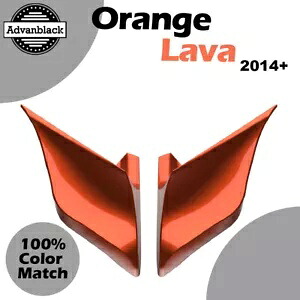14 歳以上のハーレーツーリングストリートロード用ストレッチ拡張サイドカバー オレンジ LAVA Stretched Extended Side Covers For 14+ Harley Touring Street Road ORANGE LAVA 【並行輸入品】