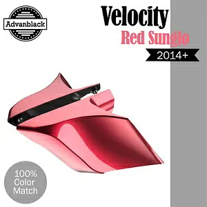 Advanblack VELOCITY RED SUNGLO CVO ストレッチ拡張サイドカバー 14+ ハーレー用 Advanblack VELOCITY RED SUNGLO CVO Stretched Extended Side Cover For 14+ Harley 【並行輸入品】