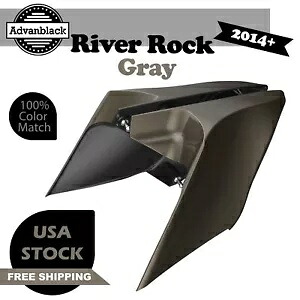 River Rock グレー CVO ストレッチサイドカバー 14 年以上のハーレー ストリート ロード グライド FLHX に適合 River Rock Gray CVO Stretched Side Cover Fits 14+ Harley Street Road Glide FLHX 【並行輸入品】