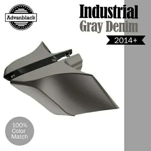 Advanblack インダストリアルグレーデニム CVO ストレッチ拡張サイドカバーハーレー用 Advanblack Industrial Gray Denim CVO Stretched Extended Side Cover For Harley 【並行輸入品】