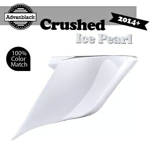 クラッシュアイスパール ストレッチ拡張サイドカバー ハーレーダビッドソン 2014+ に適合 Crushed Ice Pearl Stretched Extended Side Cover Fits Harley Davidson 2014+ 【並行輸入品】