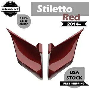 スティレットレッド拡張ストレッチサイドカバーパネル 2014+ ハーレーツーリング用 Stiletto Red Extended Stretched Side Cover Panel For 2014+ Harley Touring 【並行輸入品】