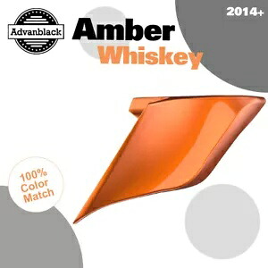 Advanblack アンバー ウイスキー ストレッチ拡張サイドカバー ハーレー ツーリング 2014+用 Advanblack Amber Whiskey Stretched Extended Side Cover For Harley Touring 2014+ 【並行輸入品】
