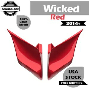 Advanblack ウィキッド レッド ストレッチ 拡張サイドカバー 2014+ ハーレー ツーリング用 Advanblack Wicked Red Stretched Extended Side Cover For 2014+ Harley Touring 【並行輸入品】