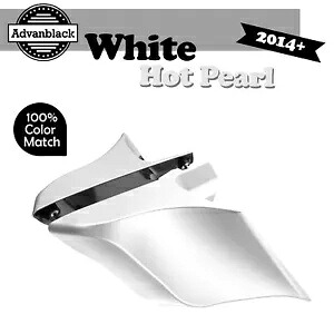 14 年以上のハーレー ツーリング グライド用ストレッチ拡張サイド カバー ホワイト ホット パール Stretched Extended Side Covers For 14+ Harley Touring Glide WHITE HOT PEARL 【並行輸入品】