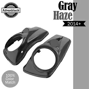 ハーレー ツーリング 14+ アドバンブラック 8 インチ サドルバッグ スピーカー蓋 グレー ヘイズ用 For Harley Touring 14+ Advanblack 8\