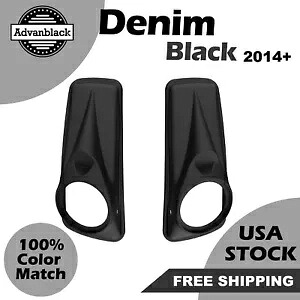 アドバン デニム ブラック 8 インチ サドルバッグ スピーカー蓋 2014+ ハーレーダビッドソン ツーリング Advan Denim Black 8 inches Saddlebag Speaker Lids 2014+ Harley Davidson Touring 【並行輸入品】