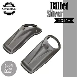 ハーレーツーリング 14+ アドバンブラック 8 インチサドルバッグスピーカー蓋ビレットシルバー用 For Harley Touring 14+ Advanblack 8\