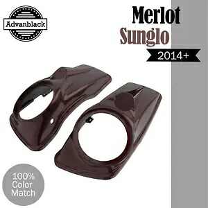 ハーレーツーリング 14+ Advanblack 8 インチサドルバッグスピーカー蓋 MERLOT SUNGLO 用 For Harley Touring 14+ Advanblack 8\