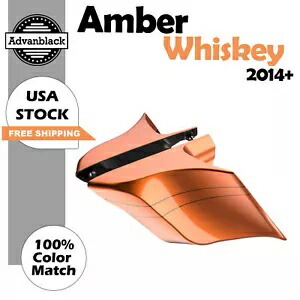 Advanblack アンバー ウイスキー ストレッチ拡張サイドカバー ピンストライプ ハーレー 14+ に適合 Advanblack Amber Whiskey Stretched Extended Side Cover Pinstripe Fits Harley 14+ 【並行輸入品】