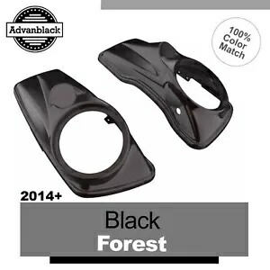 Black Forest 8 インチ スピーカー蓋 ストレッチ サドルバッグ ハーレー ツーリング 14+用 Black Forest 8 inch Speaker Lids For Stretch Saddlebags Harley Touring 14+ 【並行輸入品】