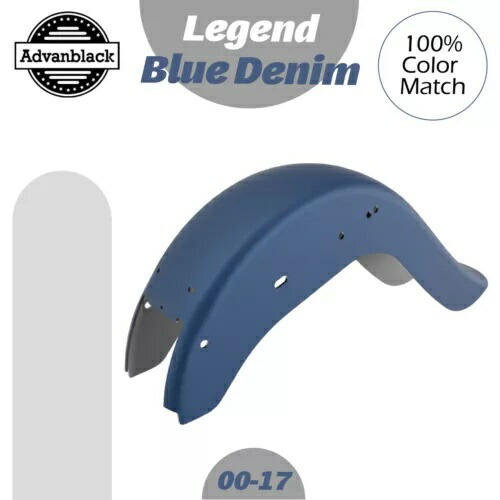LEGEND ブルーデニム ハーレー ソフテイル 00-17 チョロ ビクラ チカーノ スタイル リアフェンダー用 LEGEND BLUE DENIM For Harley Softail 00-17 Cholo Vicla Chicano Style Rear Fender 【並行輸入品】