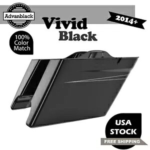 ビビッドブラック拡張サドルバッグピンストライプ 14 歳以上ハーレーストリートロードグライド用 Vivid Black Extended Saddlebags Pinstripes For 14+ Harley Street Road Glide 【並行輸入品】|カスタムパーツ WORLD倉庫