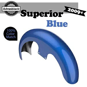 Advanblack スーペリア ブルー 21 インチ リビール ラッパー ハガー フロントフェンダー ハーレー 09+用 Advanblack Superior Blue 21\
