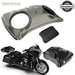 インダストリアルグレー デュアル 8 インチ スピーカー蓋 ハーレー レイザー、チョップド & キング ツアー パック用 INDUSTRIAL GRAY Dual 8'' Speaker Lids For Harley Razor, Chopped & King Tour Pack 【並行輸入品】