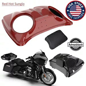 Red Hot Sunglo デュアル 8 インチ スピーカー蓋 Harley/Advanblack Razor Chopped & King 用 Red Hot Sunglo Dual 8'' Speaker Lid For Harley/Advanblack Razor Chopped & King 【並行輸入品】