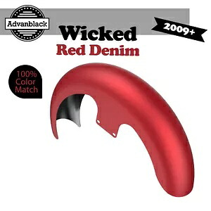 ウィキッド レッド デニム 21 インチ リビール ラッパー ハガー フロントフェンダー ハーレー ツーリング 09+用 Wicked Red Denim 21" Reveal Wrapper Hugger Front Fender For Harley Touring 09+ 【並行輸入品】｜カスタムパーツ WORLD倉庫