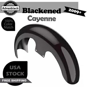 アドバン ブラック カイエン 21 インチ リビール ラッパー ハガー フロント フェンダー ハーレー 2009+ に適合 Advan Blackened Cayenne 21\