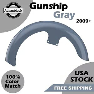 ガンシップ グレー 21 インチ ラップ フロントフェンダー ハーレー FLH ツーリングモデル 2009+ に適合 Gunship Gray 21\