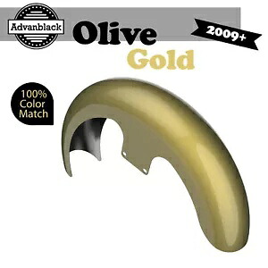 Advanblack オリーブゴールド 21 インチ リビール ラッパー ハガー フロントフェンダー ハーレー 2009+ に適合 Advanblack Olive Gold 21\
