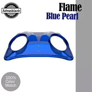 FLAME BLUE PEARL デュアル 8 インチ スピーカー蓋 ハーレー レイザー チョップド & キング ツアー パック用 FLAME BLUE PEARL Dual 8'' Speaker Lids For Harley Razor Chopped & King Tour Pack 【並行輸入品】