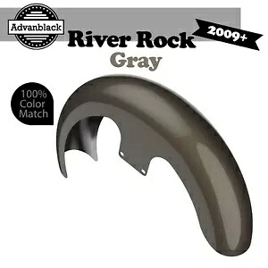 09+ ハーレー 21 インチ リビール ラッパー ハガー フロント フェンダー リバー ロック グレー (光沢のある) に適合 Fits 09+ Harley 21\