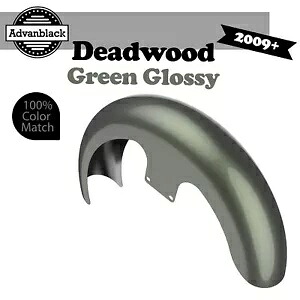 09+ ハーレー 21 インチ リビール ラッパー ハガー フロント フェンダー デッドウッド グリーン グロッシーに適合 Fits 09+ Harley 21\