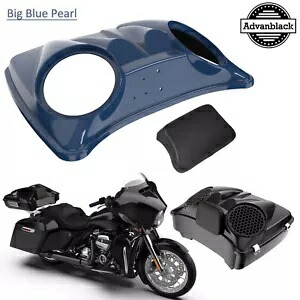 ビッグブルーパールデュアル8インチスピーカー蓋ハーレーレイザーチョップドキングツアーパックパック用 BIG BLUE PEARL Dual 8'' Speaker Lids For Harley Razor Chopped King Tour Pak Pack 【並行輸入品】