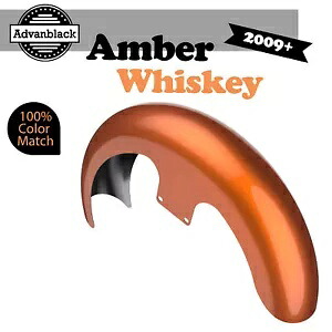 09+ ハーレー Advanblack 21 インチ リビール ラッパー ハガー フロントフェンダー AMBER WHISKY に適合 Fits 09+ Harley Advanblack 21\