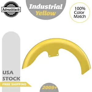 インダストリアルイエロー 19 インチ リビールラッパーハガー フロントフェンダー 09+ ハーレーに適合 Industrial Yellow 19 inch Reveal Wrapper Hugger Front Fender Fits for 09+ Harley 【並行輸入品】