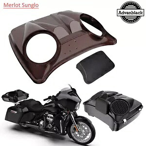 MERLOT SUNGLO ハーレーレイザー用デュアル 8 インチスピーカー蓋、チョップドキングツアーパックパック MERLOT SUNGLO Dual 8'' Speaker Lids For Harley Razor, Chopped King Tour Pak Pack 【並行輸入品】|カスタムパーツ WORLD倉庫