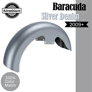 09+ ハーレー 19 インチ リビール ラッパー ハガー フロント フェンダー バラクーダ シルバー デニムに適合 Fits 09+ Harley 19\