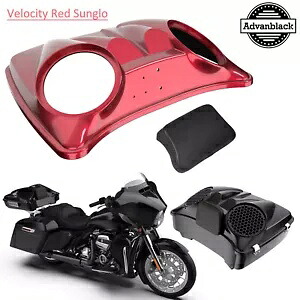 VELOCITY RED SUNGLO デュアル 8 インチ スピーカー蓋 Harley Tour Pak パック用 VELOCITY RED SUNGLO Dual 8'' Speaker Lids For Harley Tour Pak Pack 【並行輸入品】