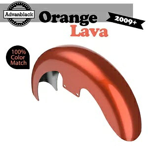 09+ ハーレー Advanblack 19 インチ リビール ラッパー ハガー フロントフェンダー オレンジ LAVA に適合 Fits 09+ Harley Advanblack 19\