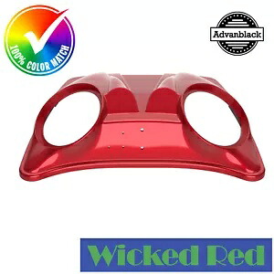 Wicked Red デュアル 8 インチ スピーカー蓋 Harley/Advanblack Razor Chopped & King 用 Wicked Red Dual 8'' Speaker Lid For Harley/Advanblack Razor Chopped & King 【並行輸入品】