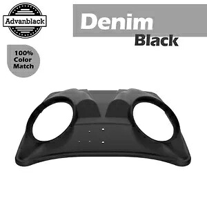 デニムブラック デュアル 8 インチ スピーカー蓋 ハーレー/アドバンブラック レイザー チョップド & キング用 Denim Black Dual 8'' Speaker Lid For Harley/Advanblack Razor Chopped & King 【並行輸入品】