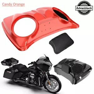 CANDY ORANGE デュアル 8 インチ スピーカー蓋 Harley Razor Chopped & King Tour Pak Pack 用 CANDY ORANGE Dual 8'' Speaker Lids For Harley Razor Chopped & King Tour Pak Pack 【並行輸入品】