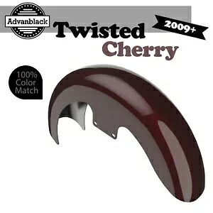 Advanblack ツイスト チェリー 19 インチ リビール ラッパー ハガー フロント フェンダー 09+ ハーレー用 Advanblack Twisted Cherry 19\