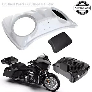CRUSHED ICE PEARL デュアル 8 インチ スピーカー蓋 ハーレー レイザー チョップド キング ツアー パック用 CRUSHED ICE PEARL Dual 8'' Speaker Lids For Harley Razor Chopped King Tour Pack 【並行輸入品】