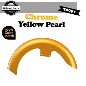 クロームイエローパール 19インチ リビールラッパーハガー フロントフェンダー ハーレー2009+に適合 Chrome Yellow Pearl 19\