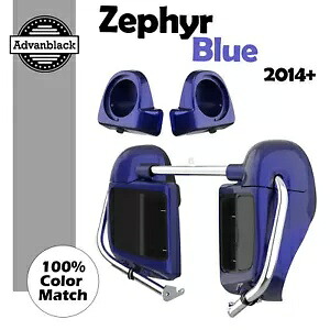 Zephyr ブルー 下部ベント フェアリング 6.5 インチ スピーカー ポッド 14+ ハーレー ストリート ロード用 Zephyr Blue Lower Vented Fairing 6.5'' Speaker Pod For 14+ Harley Street Road 【並行輸入品】｜カスタムパーツ WORLD倉庫
