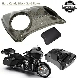 ハードキャンディーブラックゴールドフレークデュアル8インチスピーカー蓋ハーレーツアーパックパック用 HARD CANDY BLACK GOLD FLAKE Dual 8'' Speaker Lids For Harley Tour Pak Pack 【並行輸入品】|カスタムパーツ WORLD倉庫
