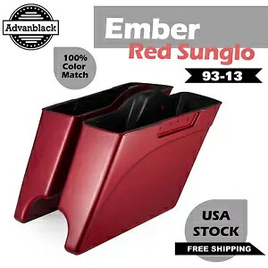 Ember Red Sunglo ストレッチ拡張サドルバッグ ハーレー エレクトラ ツーリング 93-13 に適合 Ember Red Sunglo Stretched Extended Saddlebags Fits Harley Electra Touring 93-13 【並行輸入品】｜カスタムパーツ WORLD倉庫 111,100円