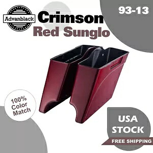 クリムゾンレッド Sunglo ストレッチ拡張サドルバッグボトム 93-13 ハーレーツーリング用 Crimson Red Sunglo Stretched Extended Saddlebag Bottom For 93-13 Harley Touring 【並行輸入品】｜カスタムパーツ WORLD倉庫