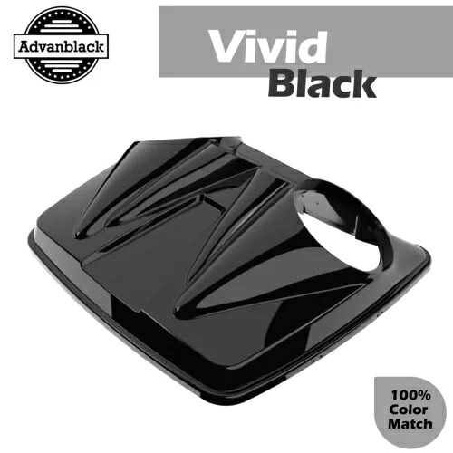 ビビッドブラック デュアル 8 インチ スピーカー蓋 ハーレー/アドバンブラック レイザー チョップド & キング用 Vivid Black Dual 8'' Speaker Lid For Harley/Advanblack Razor Chopped & King 【並行輸入品】