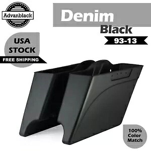Advan デニム ブラック ストレッチ拡張サドルバッグボトムス 93-13 ハーレーツーリング用 Advan Denim Black Stretched Extended Saddlebags Bottoms For 93-13 Harley Touring 【並行輸入品】
