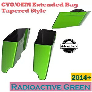 放射性グリーン CVO テーパード拡張サドルバッグボトムス ハーレー 14+ 用 Radioactive Green CVO Tapered Extended Saddlebag Bottoms For Harley 14+ 【並行輸入品】